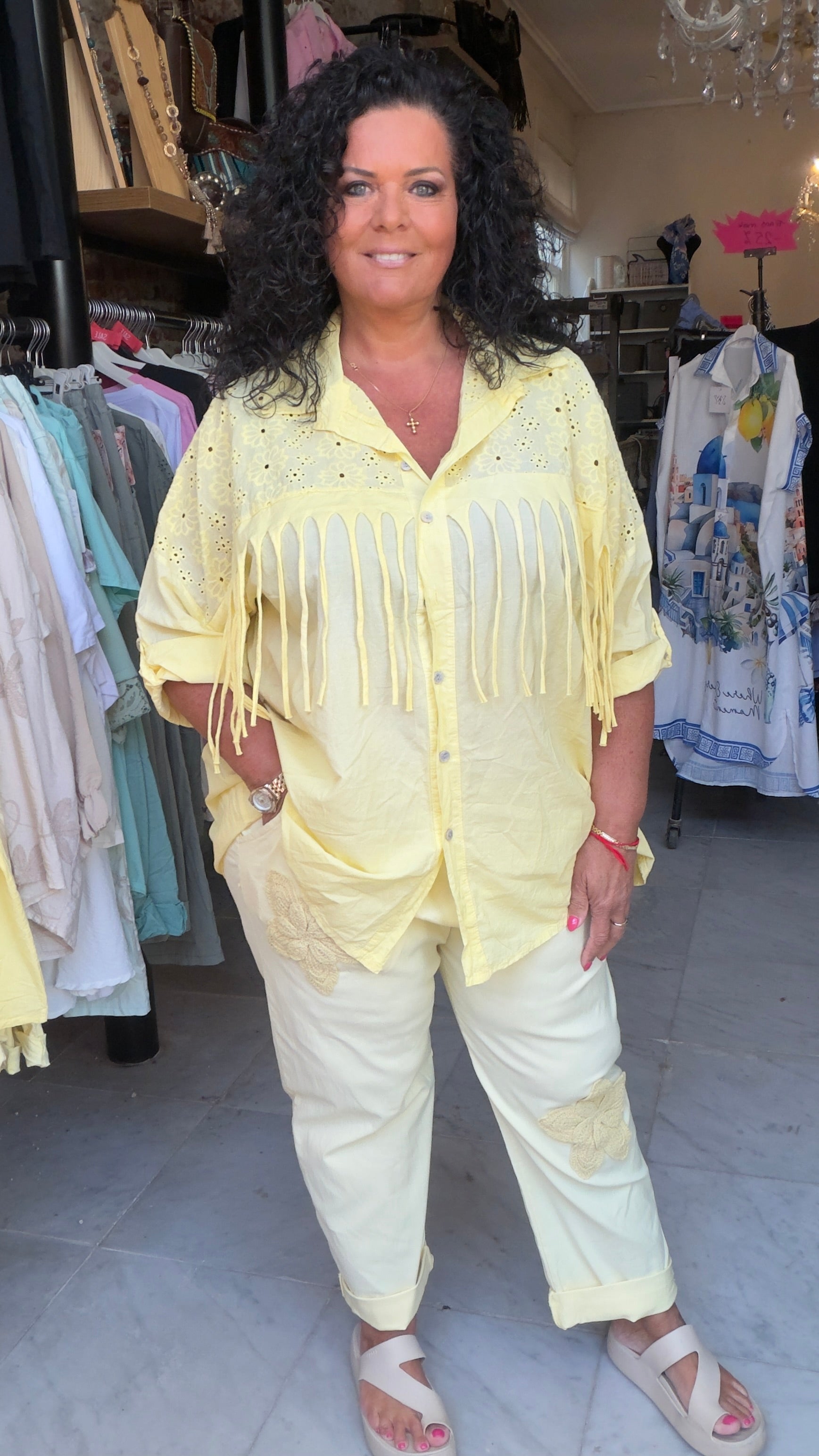 Blouse franje maat 48 t/m 54.
